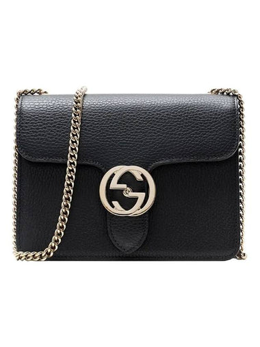 Interlocking GG Chain Small Cross Bag Black - GUCCI - BALAAN 1