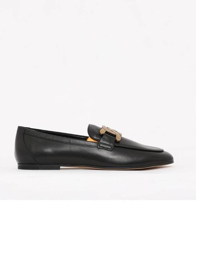 Kate Metal Logo Leather Loafers Black - TOD'S - BALAAN 2