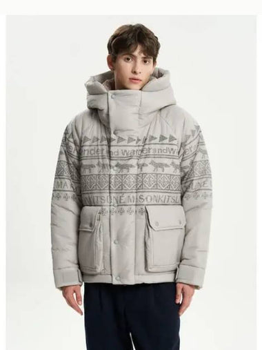 And Wonder MK Unisex Nordic Border Insulated Spring Fall Jacket Beige Melange Domestic Product - MAISON KITSUNE - BALAAN 1