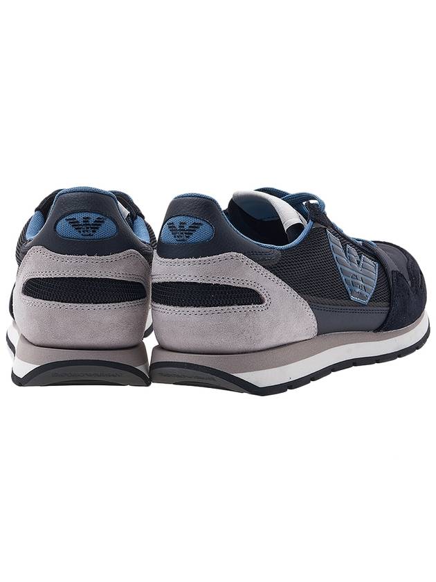 Logo Patch Low Top Sneakers Navy - EMPORIO ARMANI - BALAAN 5