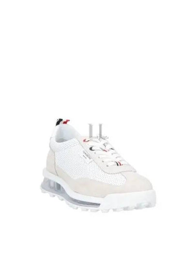 Vitello Calf Leather Clear Sole Tech Runner Sneakers White - THOM BROWNE - BALAAN 2