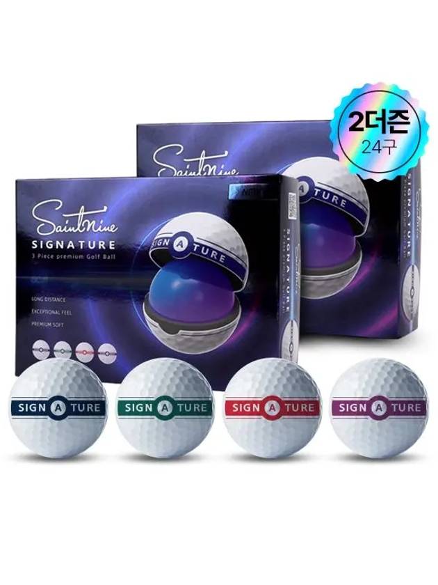 New Signature Putting Track 3 Piece Golf Ball 2 Dozen 24 Balls - SAINTNINE - BALAAN 1