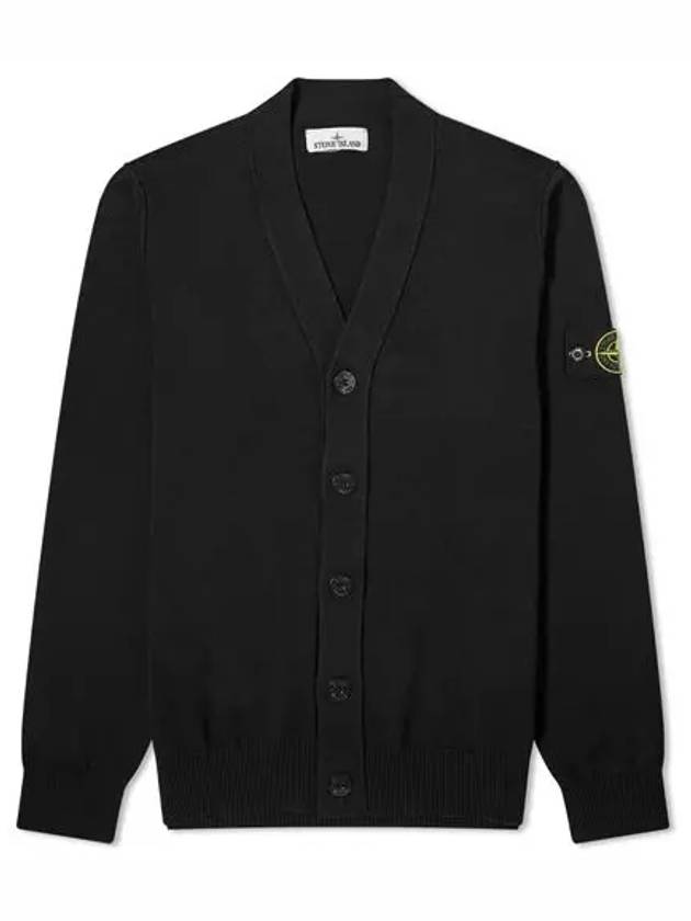 Logo Patch Cardigan Navy - STONE ISLAND - BALAAN 2