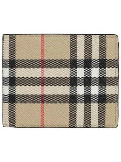 E Canvas Vintage Check Half Wallet Beige - BURBERRY - BALAAN 2