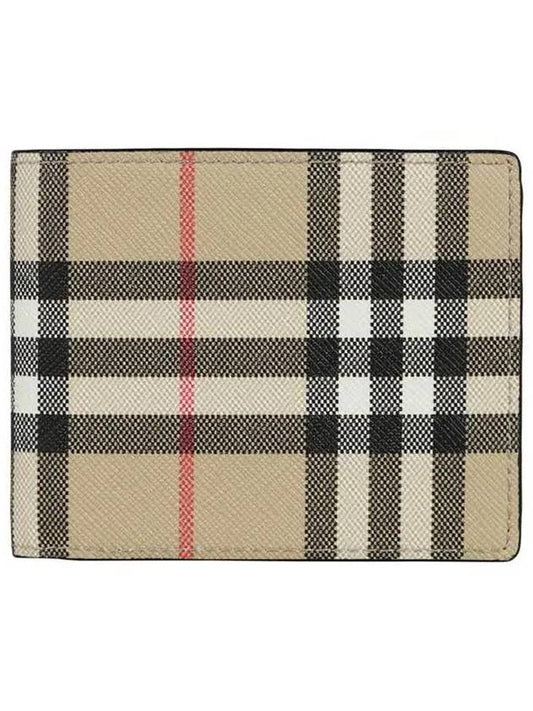 E Canvas Vintage Check Half Wallet Beige - BURBERRY - BALAAN 2