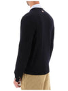 Men's Jersey Stitch V-Neck Cardigan Navy - THOM BROWNE - BALAAN 4