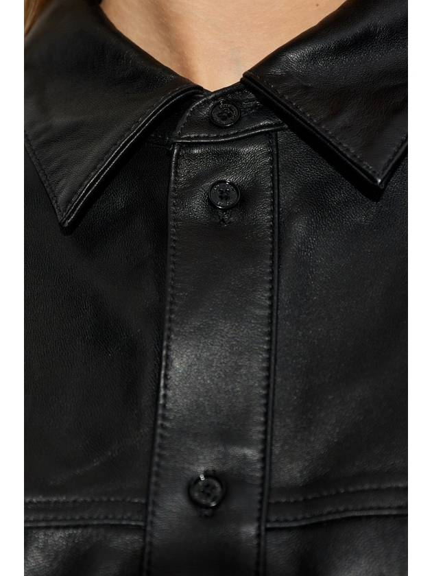 Michael Michael Kors Leather Shirt, Women's, Black - MICHAEL KORS - BALAAN 5