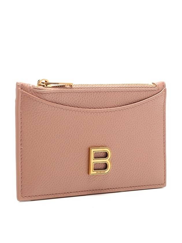 Hourglass Gold B Logo Zipper Long Card Wallet Beige - BALENCIAGA - BALAAN 6