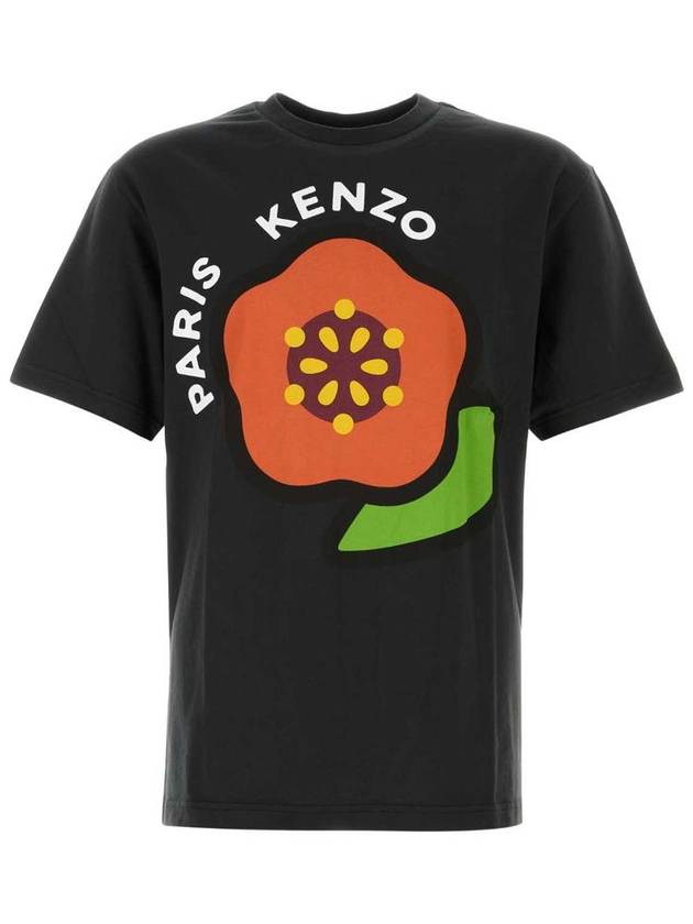 Pop Print Short Sleeve T-Shirt Black - KENZO - BALAAN 2