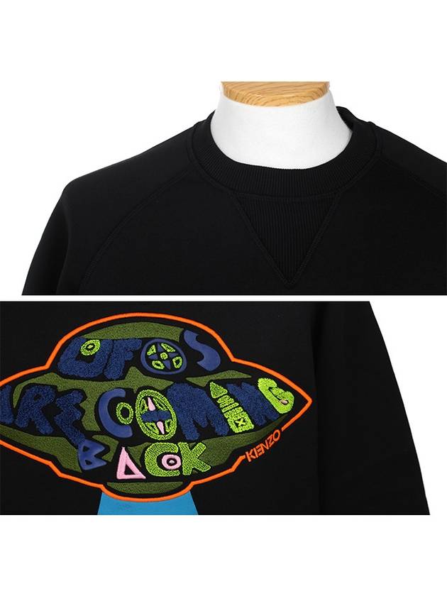 5SW096 4MB 99 Spaceship Patch Black Sweatshirt - KENZO - BALAAN 4