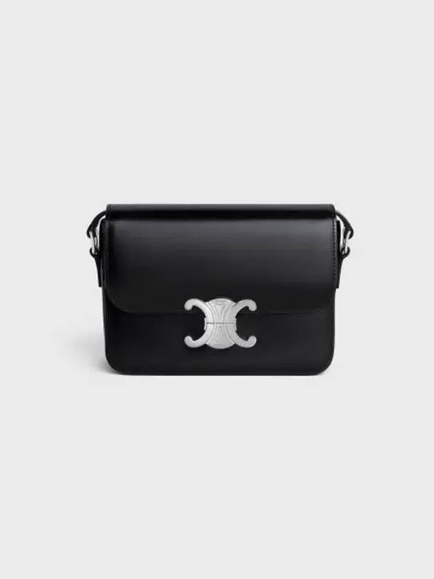 Teen Triomphe Shiny Calfskin Cross Bag Black - CELINE - BALAAN 2