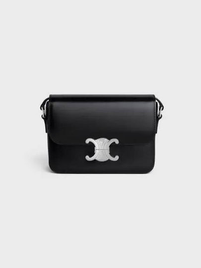 Teen Triomphe Shiny Calfskin Cross Bag Black - CELINE - BALAAN 2