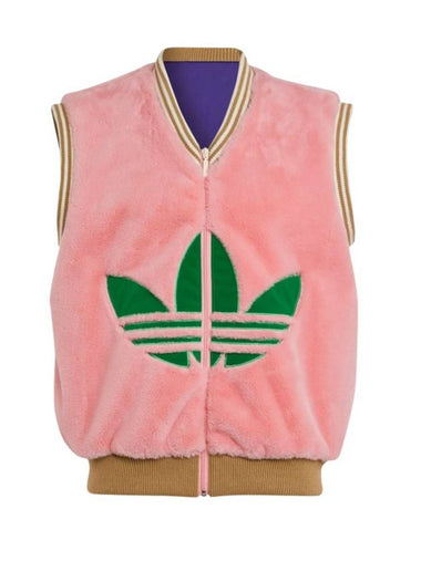 Adicolor Heritage Logo Zip Up Vest Pink - ADIDAS - BALAAN 1