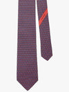 Interwoven Gancini Print Silk Tie Blue Red - SALVATORE FERRAGAMO - BALAAN 3