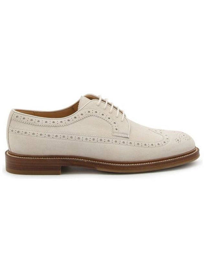 Perforated-Embellished Lace-Up Derby Beige - BRUNELLO CUCINELLI - BALAAN 2