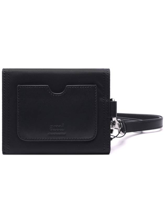 Logo Strap Half Wallet Black - AMI - BALAAN 5