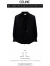 Triomphe Embroidered Inverted Collar Long Sleeve Shirt Black - CELINE - BALAAN 3