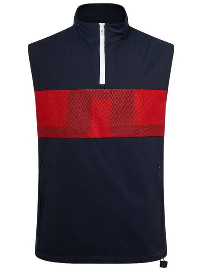 Dean Logo Quarter Zip Up Vest Navy - J.LINDEBERG - BALAAN 2