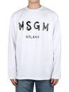 Milano Brushed Logo Long Sleeve T-Shirt White - MSGM - BALAAN 2