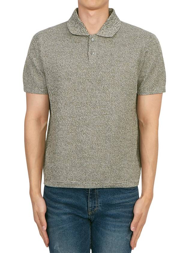 Men's Collar Cotton Blend Short Sleeve PK Shirt Khaki - THEORY - BALAAN 2