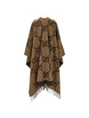 Reversible Jumbo GG Cashmere Cape Brown - GUCCI - BALAAN 3