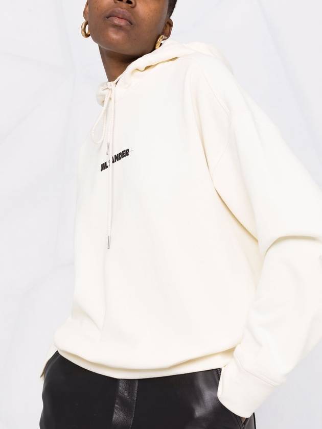 Logo Sweat Cotton Hoodie Beige - JIL SANDER - BALAAN 6