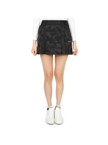 Gauge Jacquard MLW 3A AE01 BLACK Women’s Mini Pleated Skirt - MARK & LONA - BALAAN 1