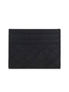 Intrecciato Leather Card Wallet Midnight Blue - BOTTEGA VENETA - BALAAN 2