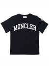 Kids Logo Patch Big Lettering Short Sleeve Navy 8C00002 83907 778 12 14A - MONCLER - BALAAN 2