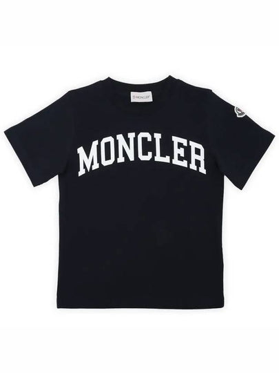 Kids Logo Patch Big Lettering Short Sleeve Navy 8C00002 83907 778 12 14A - MONCLER - BALAAN 2