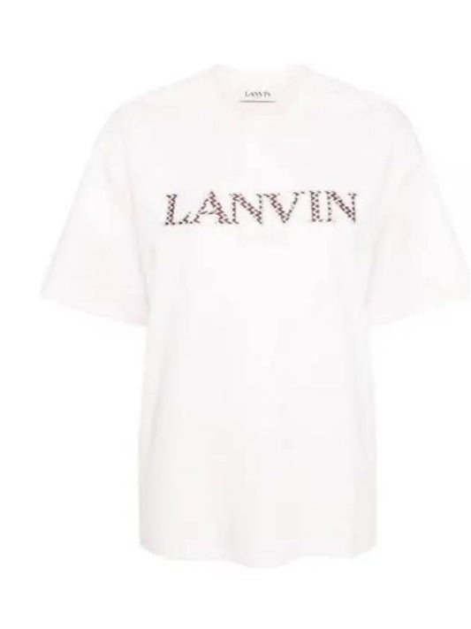 24 RWTS0022J207 502 Logo embroidered short sleeve t shirt - LANVIN - BALAAN 1