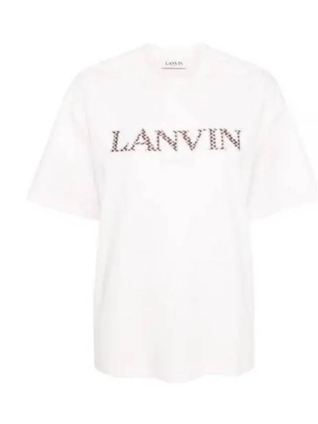 24 RWTS0022J207 502 Logo embroidered short sleeve t shirt - LANVIN - BALAAN 1