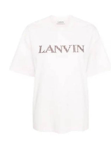 24 RWTS0022J207 502 Logo embroidered short sleeve t shirt - LANVIN - BALAAN 1