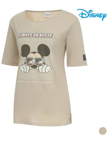 Graphic Printing Boat Neck Cotton Short Sleeve Round T-Shirt HL2LTS098 - DISNEY GOLF - BALAAN 1