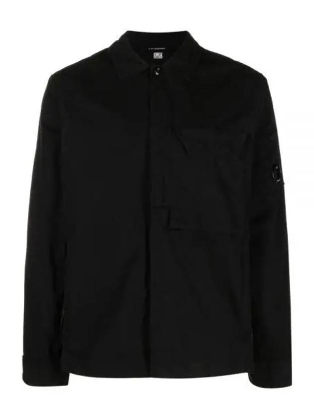 Lens Waffen Pocket Long Sleeve Shirt Black - CP COMPANY - BALAAN 2