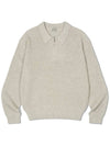 Zip-Up Collar Knit Top Light Grey - DE GRAND MATIN - BALAAN 3