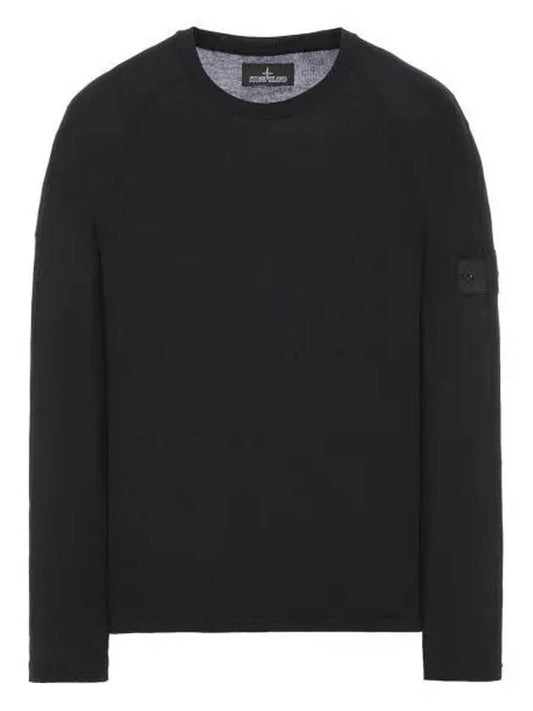 Wappen Patch Crew Neck Knit Top Black - STONE ISLAND - BALAAN 2