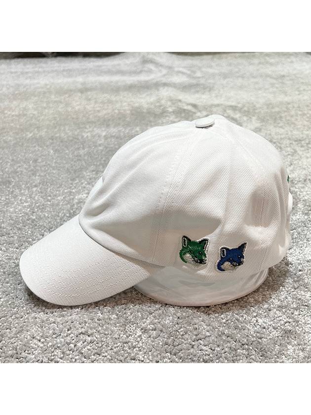 Double Fox Head Patch Ball Cap White - MAISON KITSUNE - BALAAN 5