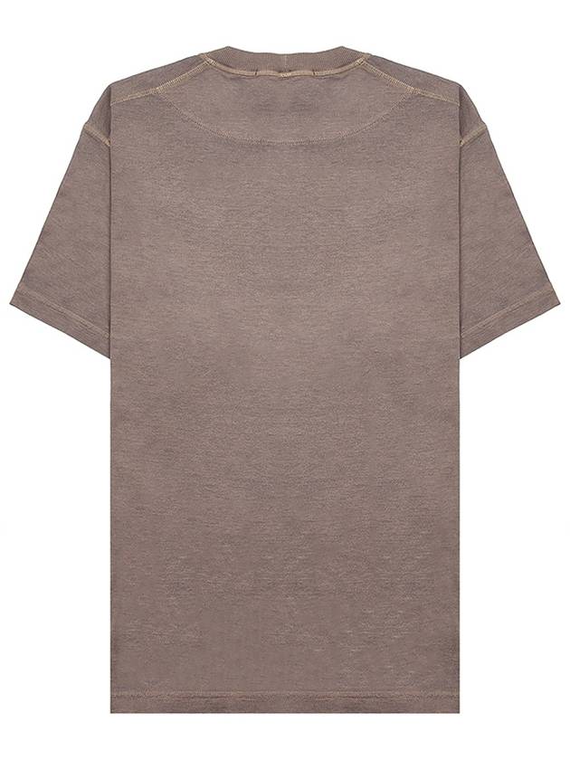 Organic Cotton Short Sleeve T-Shirt Beige - STONE ISLAND - BALAAN 3