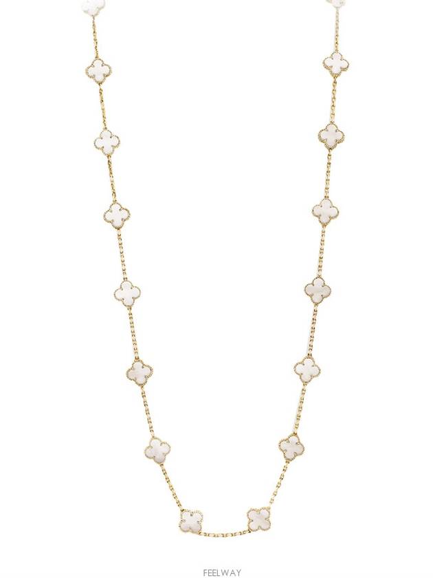 Van Cleef Arpels Vintage Alhambra Long Necklace 20 Motif Yellow Gold Mother of Pearl 74204 - VANCLEEFARPELS - BALAAN 1