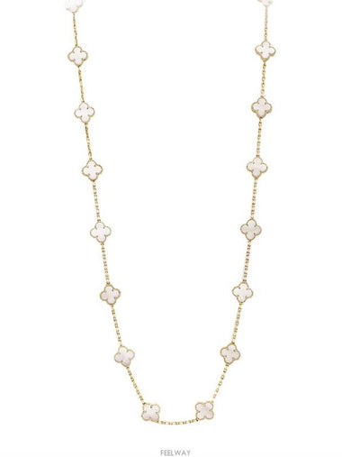 Van Cleef Arpels Vintage Alhambra Long Necklace 20 Motif Yellow Gold Mother of Pearl 74204 - VANCLEEFARPELS - BALAAN 1