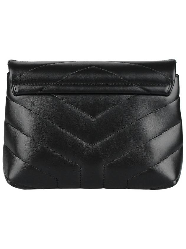 Toy Loulou Strap Shoulder Bag In Quilted Leather Black - SAINT LAURENT - BALAAN 6