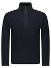 Diagonal Raised Fleece Half Zipped Sweatshirt Navy - CP COMPANY - BALAAN 2