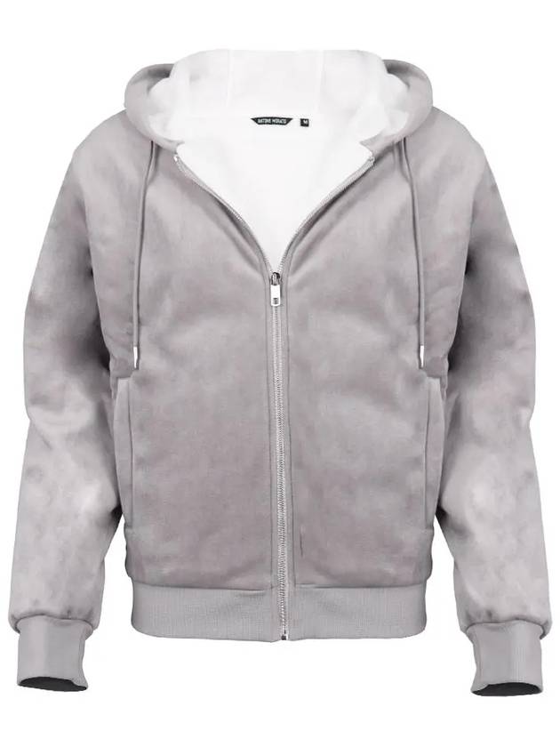 Men s Casual Gray Hooded Zip Up Jumper AJP118 - IKALOOOK - BALAAN 1