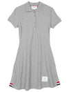 Women's Logo Patch Tennis Flare Short Dress Grey - THOM BROWNE - BALAAN 2