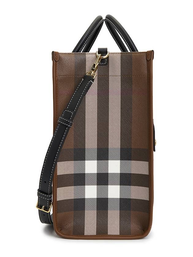 Freya Check Medium Tote Bag Brown - BURBERRY - BALAAN 3