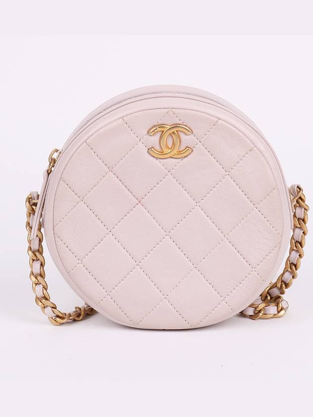 CC gold plated light pink small round chain bag AS1898 - CHANEL - BALAAN 1