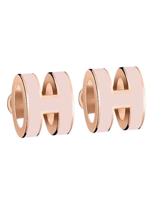 Mini Pop H Earrings Rose Gold - HERMES - BALAAN 1