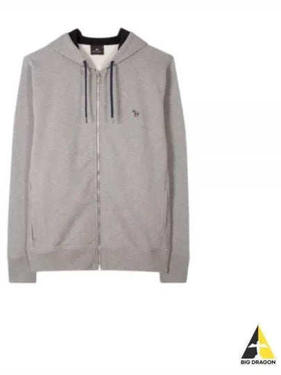 Zebra Logo Cotton Zip Up Hoodie Grey - PAUL SMITH - BALAAN 2