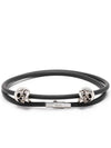 Double Skull Bracelet Black - ALEXANDER MCQUEEN - BALAAN 1